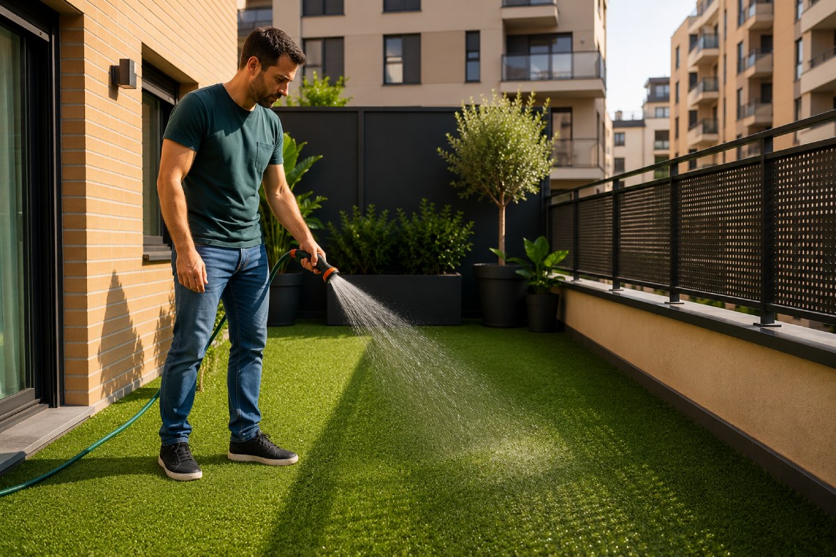 riego cesped artificial