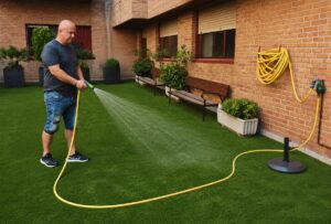 Hay que regar el césped artificial