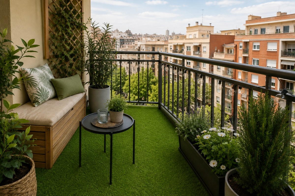 Césped artificial para balcones